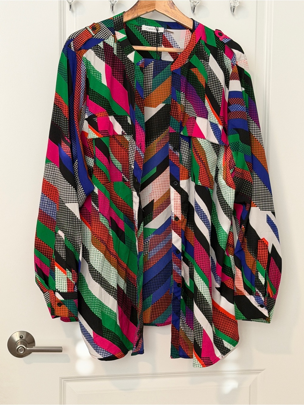 Calvin Klein Multicolor Diagonal Stripe Print Shirt